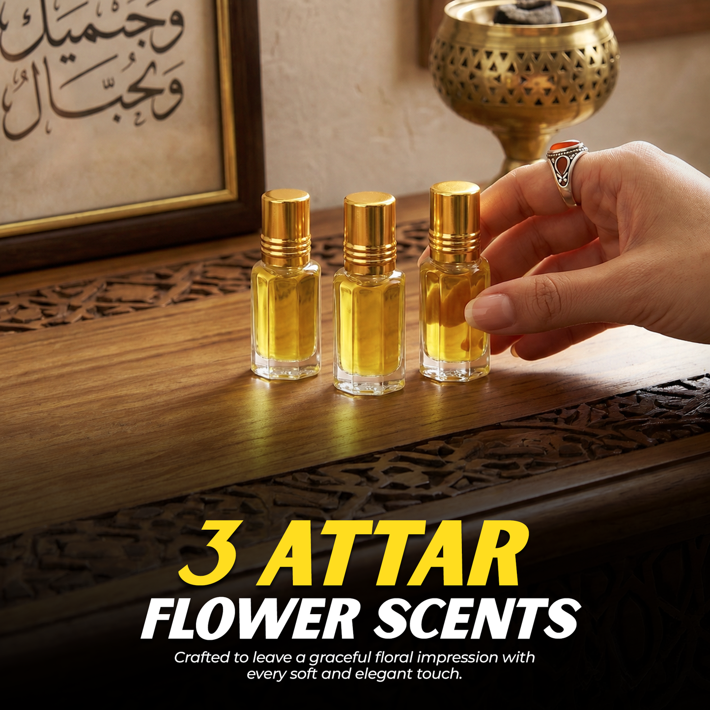 5-Pack Islamic Essentials Bundle Prayer Mat, Rehal, Tasbeeh, 3 Attars & Organic Soap